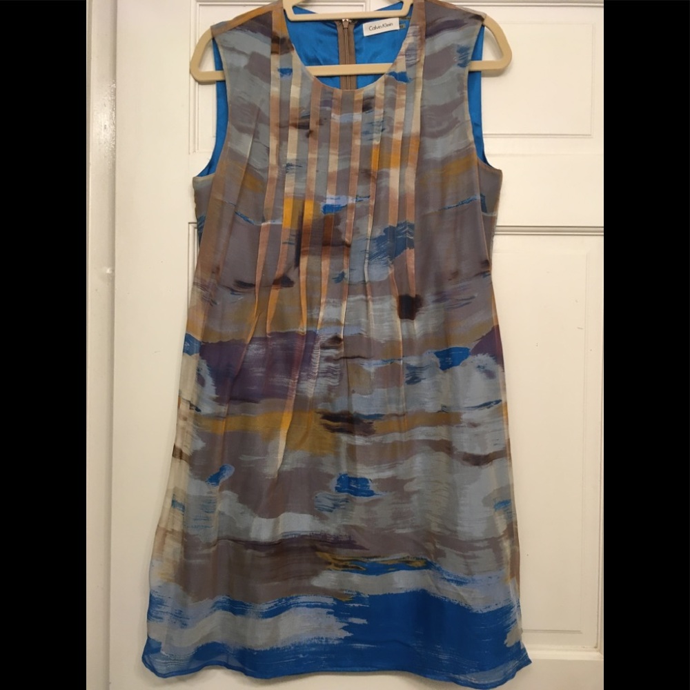 Calvin Klein sleeveless chiffon dress, size 12